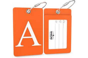 Durable and Stylish: Shacke's Luggage Tag Initial with Steel Loop